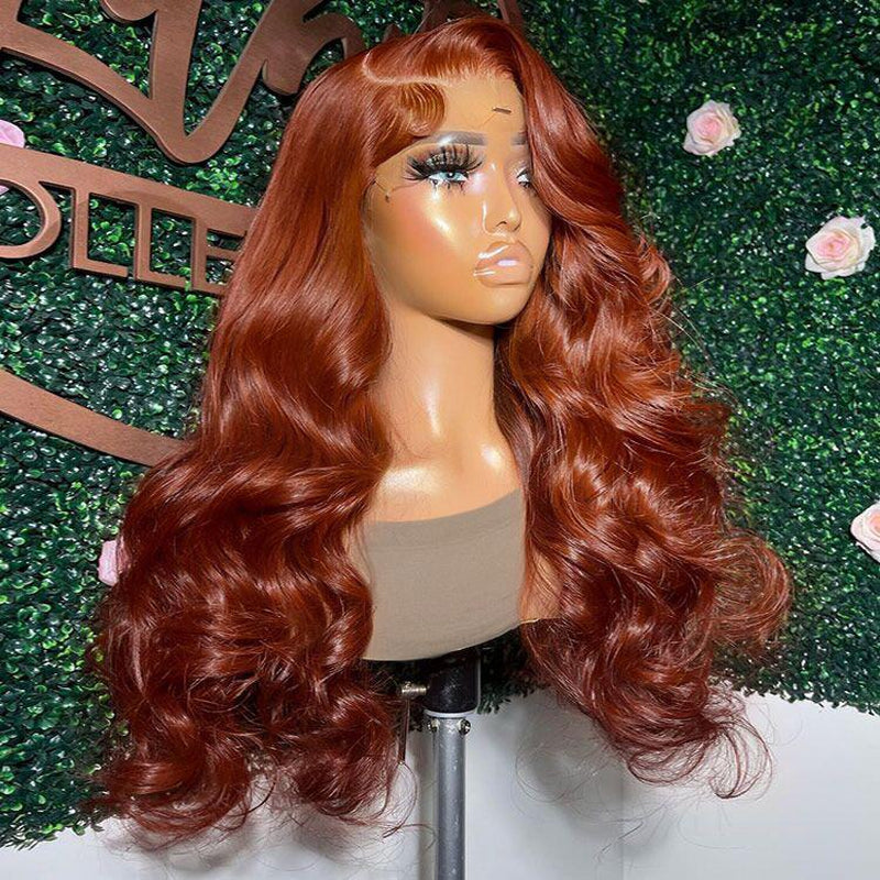 Alipearl Hair Copper Color Pre Cut Ready to Go Glueless Wig Body Wave Pre Plucked 5X7 Lace Closure Wig 13X4 Lace Frontal Wig Tiktokshopbacktoschool