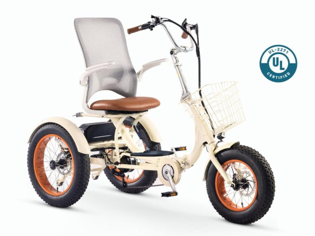 Simple Glide Fat Tire 750W Recumbent E Trike 2026 W/ Footrest & Hitch Connector