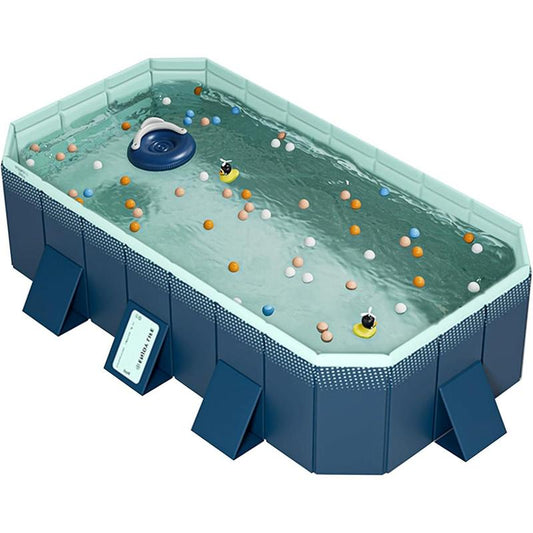 Foldable Large Rectangular Family Swimming Pool Noninflatable Easy Setup Suitable for Adults Kids and Pet Dogsideal for Outdoor Backyard