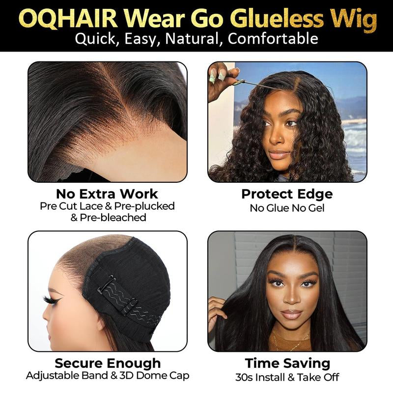 [NEW IN] OQ HAIR Kinky Curly Wear and Go Glueless Human Hair Wigs Pre Bleached Pre-Cut 7X5 HD Lace Front Wig Pre-Plucked Natural Hairline #Tiktokshopbacktoschool