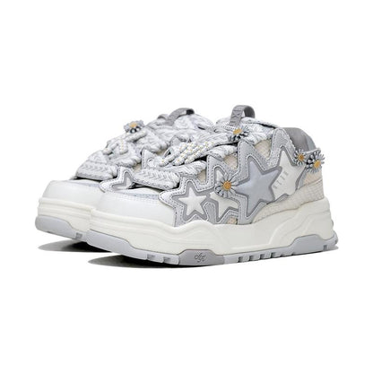 Star Bread Shoes, Chunky Platform Shoes, Casual Athletic Sneakers, Everyday Streetwear, Fashion Sport Shoes, Breathable Unisex Shoes, Statement Footwear Runner Running Trainer Closed Training Boy Bedroom Runner Women