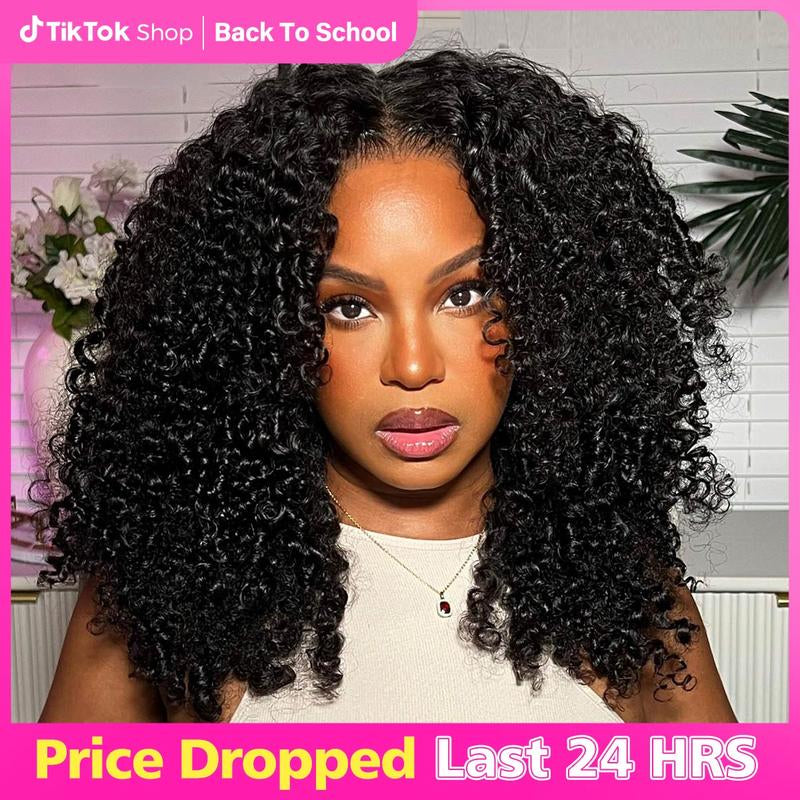 [NEW IN] OQ HAIR Kinky Curly Wear and Go Glueless Human Hair Wigs Pre Bleached Pre-Cut 7X5 HD Lace Front Wig Pre-Plucked Natural Hairline #Tiktokshopbacktoschool