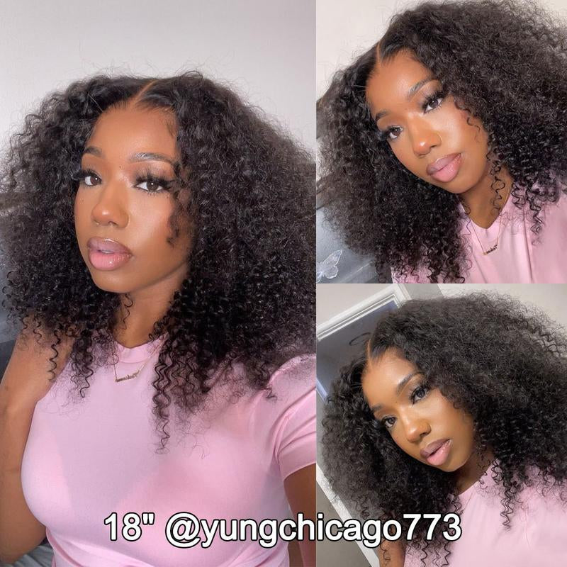 [NEW IN] OQ HAIR Kinky Curly Wear and Go Glueless Human Hair Wigs Pre Bleached Pre-Cut 7X5 HD Lace Front Wig Pre-Plucked Natural Hairline #Tiktokshopbacktoschool